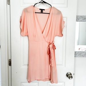 Peach Wrap Dress